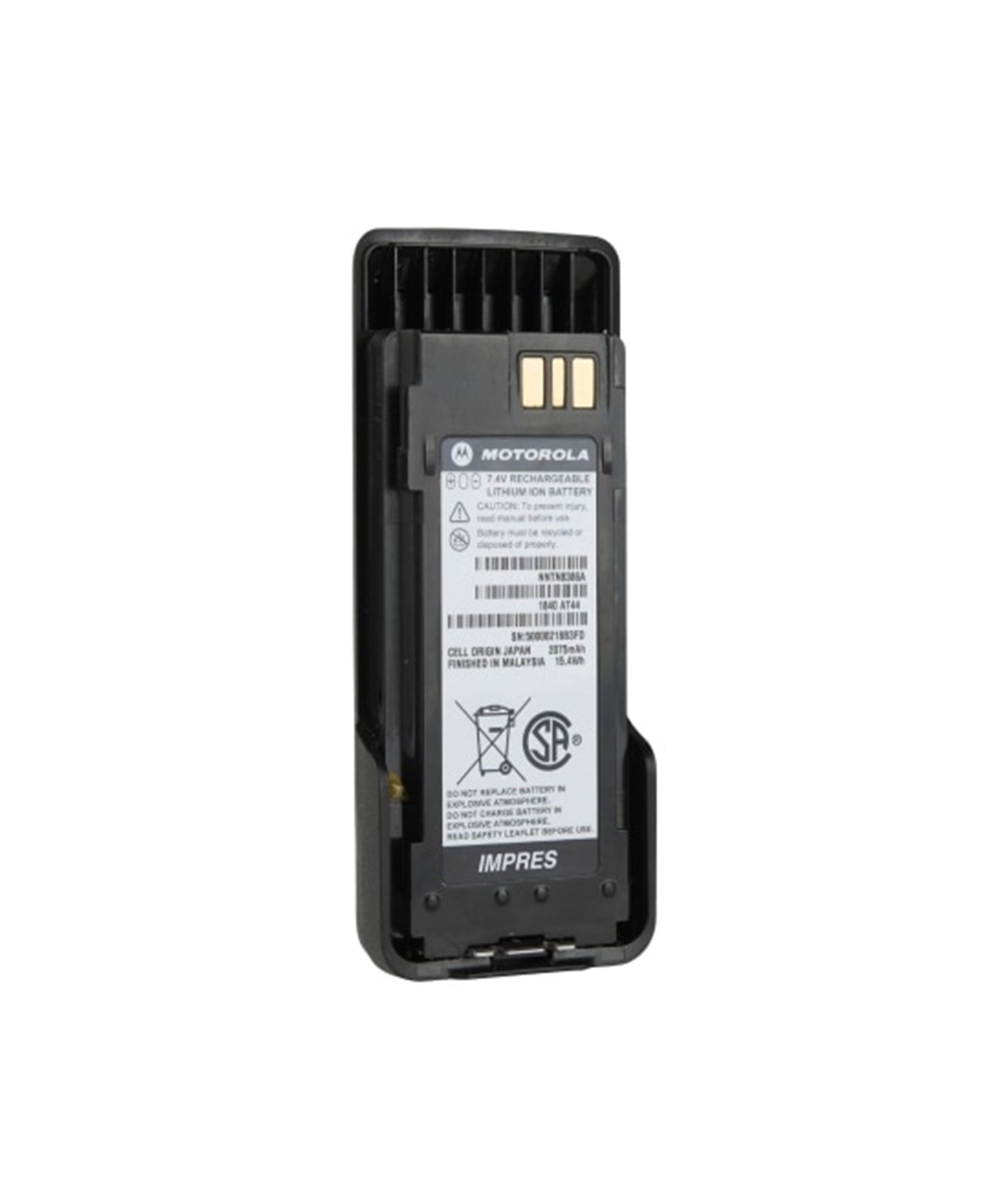 Photo of Motorola NNTN8359 2300 mAh Li-Ion CSA157 Intrinsically Safe Battery IP68